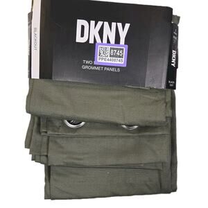 DKNY Blackout Grommel Olive Green Window 2 panels 50" x 96" Curtain NEW Texture